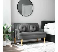 vidaXL Panca con Cuscini Grigio Scuro 113x64,5x75,5 cm in Tessuto