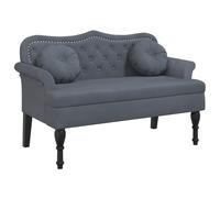 vidaXL Panca con Cuscini Grigio Scuro 120,5x65x75 cm in Velluto