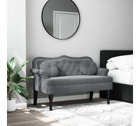 vidaXL Panca con Cuscini Grigio Scuro 120,5x65x75 cm in Velluto