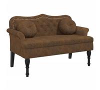 vidaXL Panca con Cuscini Marrone 120,5x65x75 cm in Scamosciato, Panca per Interni, Panca per corridoio, Panca Imbottita, Panca per Ingresso