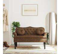 vidaXL Panca con Cuscini Marrone 120,5x65x75 cm in Scamosciato, Panca per Interni, Panca per corridoio, Panca Imbottita, Panca per Ingresso