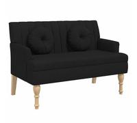 vidaXL Panca con Cuscini Nera 113x64,5x75,5 cm in Tessuto