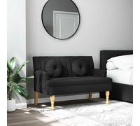 vidaXL Panca con Cuscini Nera 113x64,5x75,5 cm in Tessuto