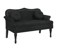 vidaXL Panca con Cuscini Nera 120,5x65x75 cm in Velluto, Panca per Interni, Panca per corridoio, Panca Imbottita, Panca per Ingresso