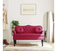 vidaXL Panca con Cuscini Roso Vino 120,5x65x75 cm in Velluto