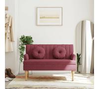 vidaXL Panca con Cuscini Rosso Vino 113x64,5x75,5 cm in Tessuto