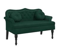 vidaXL Panca con Cuscini Verde Scuro 120,5x65x75 cm in Velluto, Panca per Interni, Panca per corridoio, Panca Imbottita, Panca per Ingresso