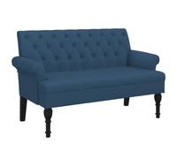 vidaXL Panca con Schienale Blu 120x62x75,5 cm in Tessuto, Panca per Interni, Panca per corridoio, Panca Imbottita, Panca per Ingresso