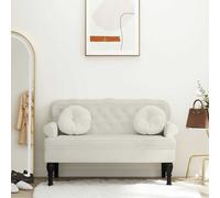 vidaXL Panca con Schienale Crema 119,5x64,5x75 cm in Velluto
