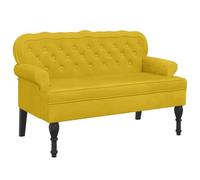 vidaXL Panca con Schienale Gialla 119,5x64,5x75 cm in Velluto