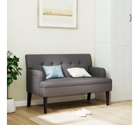 vidaXL Panca con Schienale Grigia 112x65,5x75 cm in Similpelle, Panca per Interni, Panca per corridoio, Panca Imbottita, Panca per Ingresso