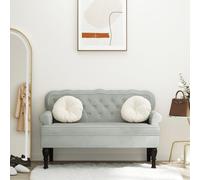 vidaXL Panca con schienale grigio chiaro 119,5x64,5x75 cm in velluto