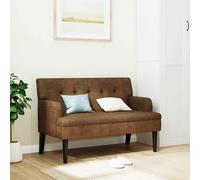 vidaXL Panca con Schienale Marrone 112x65,5x75 cm in Scamosciato