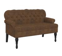 vidaXL Panca con Schienale Marrone 119,5x64,5x75 cm in Scamosciato