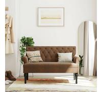 vidaXL Panca con Schienale Marrone 120x62x75,5 cm in Scamosciato