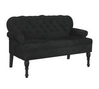 vidaXL Panca con Schienale Nera 119,5x64,5x75 cm in Velluto