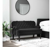 vidaXL Panca con Schienale Nera 119,5x64,5x75 cm in Velluto