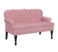vidaXL Panca con Schienale Rosa 119,5x64,5x75 cm in Velluto, Panca per Interni, Panca per corridoio, Panca Imbottita, Panca per Ingresso