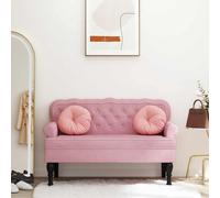 vidaXL Panca con Schienale Rosa 119,5x64,5x75 cm in Velluto, Panca per Interni, Panca per corridoio, Panca Imbottita, Panca per Ingresso