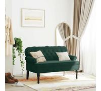 vidaXL Panca con Schienale Verde Scuro 119,5x64,5x75 cm in Velluto