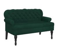 vidaXL Panca con Schienale Verde Scuro 119,5x64,5x75 cm in Velluto
