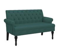 vidaXL Panca con Schienale Verde Scuro 120x62x75,5 cm in Tessuto, Panca per Interni, Panca per corridoio, Panca Imbottita, Panca per Ingresso