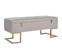 Panca con Vano Portaoggetti 105 cm Grigio in Velluto