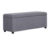 Panca con Vano Portaoggetti 116 cm Grigio Chiaro in Poliestere