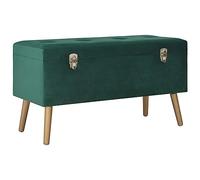 Panca con Vano Portaoggetti 80 cm Verde in Velluto