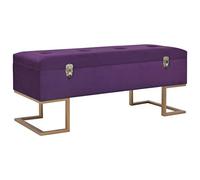 vidaXL Panca con Vano Portaoggetti Elegante Morbida Bauletto Cassa Cassapanca Panchina da Ingresso 105 cm Viola e Oro in Velluto
