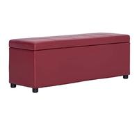 vidaXL Panca con Vano Portaoggetti Elegante Morbida Panchina Stoccaggio Moderna Cassapanca per Ingresso 116 cm Rosso Vino in Similpelle
