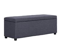 vidaXL Panca con Vano Portaoggetti Elegante Morbida Panchina Stoccaggio Moderna Cassapanca per Ingresso 116 cm Grigio Scuro in Poliestere