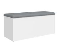 vidaXL Panca Portaoggetti Bianca 102x42x45 cm in Legno Multistrato, panca portascarpe, panca scarpiera, mobile portaoggetti, panca, scarpiera