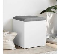 vidaXL Panca Portaoggetti Bianca 42x42x45 cm in Legno Multistrato, panca portascarpe, panca scarpiera, mobile portaoggetti, panca, scarpiera