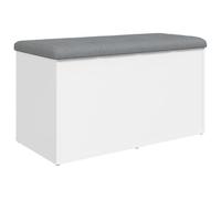vidaXL Panca portaoggetti bianca 82x42x45 cm in legno multistrato imbottita