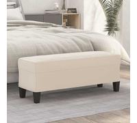 vidaXL Panca crema 100x35x41 cm in Microfibra