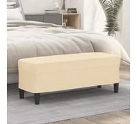 vidaXL Panca Crema 100x35x41 cm in Tessuto