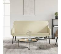 vidaXL Panca Crema 110x76x80 cm in Similpelle