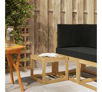 vidaXL Sgabello da esterno, bianco, 43 x 43 x 37 cm, in legno di acacia massiccio, per balcone e esterni, divano da giardino moderno, arredamento da patio resistente, disposizione angolare accogliente