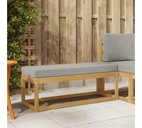 vidaXL Sgabello per esterni, bianco, 115 x 43 x 45 cm, in legno massello di acacia, balcone, esterno, divano da giardino moderno, mobili da terrazza, comoda disposizione angolare per il relax