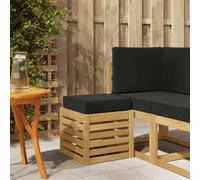 vidaXL Panca da esterno con cuscino Bianco 43 x 43 x 45 cm