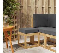 vidaXL Panca da esterno con cuscino Bianco 43 x 43 x 45 cm