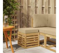 vidaXL Panca da esterno con cuscino Bianco 43 x 43 x 45 cm