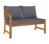 VidaXL Panca da Giardino 114,5cm con Cuscino Grigio Massello di Acacia