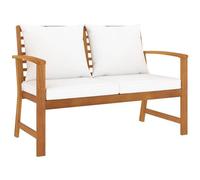 vidaXL Panca da Giardino 120 cm con Cuscino Crema in Legno di Acacia
