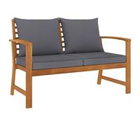 vidaXL Panca da Giardino 120 cm Cuscino Grigio Scuro Legno di Acacia