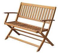 AX Panca Panchina 120x60x89cm Pieghevole Legno Interno Schienale Esterno + 44132