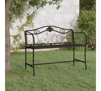 VIDAXL - Panca da Giardino a 2 Posti 104 cm Nera in Acciaio