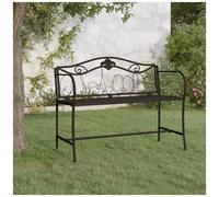 vidaXL Panca da Giardino a 2 Posti 104 cm Nera in Acciaio