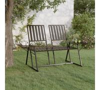 vidaXL Panca da Giardino a 2 Posti 165 cm Nera in Acciaio